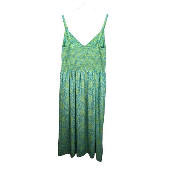 Gretchen Scott Fiesta Time Maxi Dress Sultan's Dining Room Turquoise Lime NEW M - Picture 3 of 12